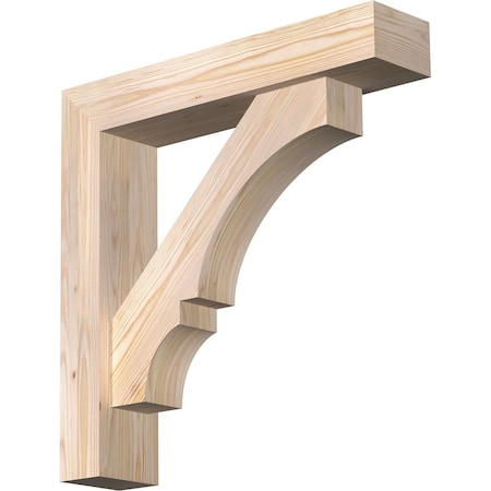 Ekena Millwork Balboa Block Smooth Bracket w/ Offset Brace, Douglas Fir, 5 1/2"W x 26"D x 26"H BKT0604X26X26BOA05SDF